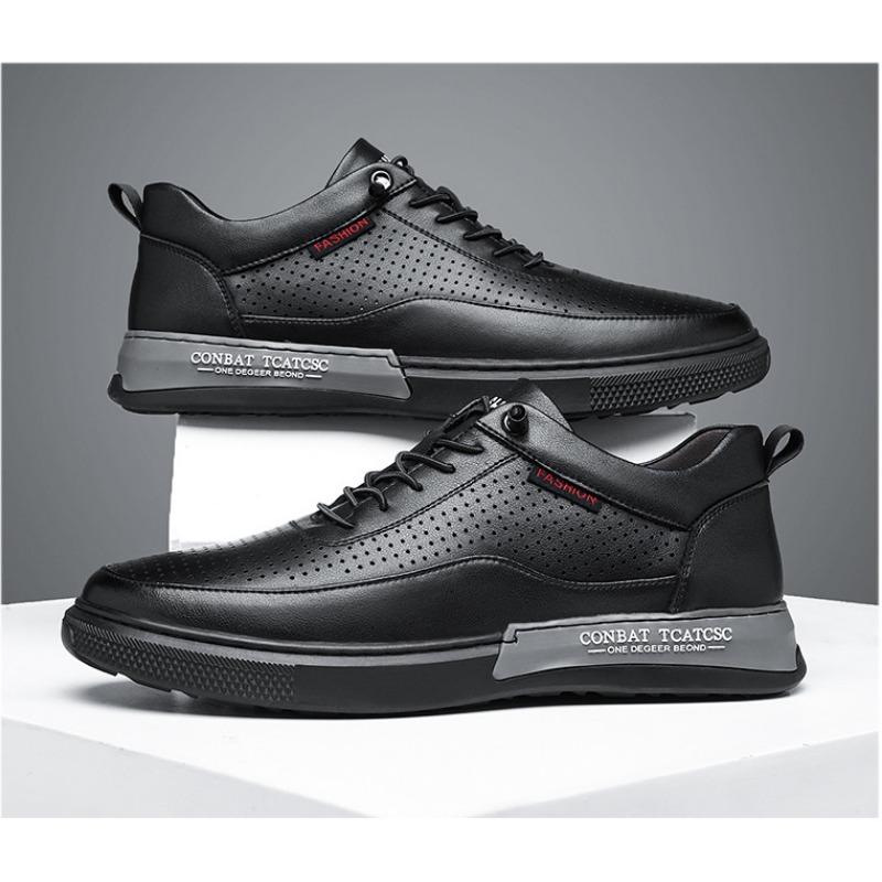 Fashion Luxury Cowhide Hollow Men's Board Shoes Designer Casual Light  Platform Sneakers Male Fashion Soft Sole Autumn Men Shoes