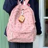 Travel Backpack for Teens and Girl Laptop Daypacks Flower Print Backpack Students School Bag Corduroy Rucksacks