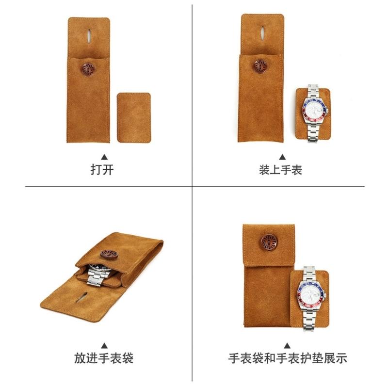 8 Colors Men Watch Box Watch Pouch Bag Organizer Box Easy Carry Travel Watch Storage Pouch Cowhides Velvets Jewelry Box