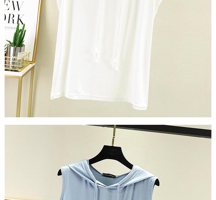 Spring Summer Women's Sleeveless Modal Vest Hooded Sweatshirt - Plus Size Slimming Loose Fit