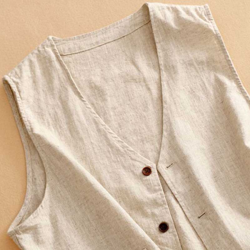 Vest for Women Versatile Sleeveless Lined Vest Casual Retro Loose Sleeveless Blazer Vest Top