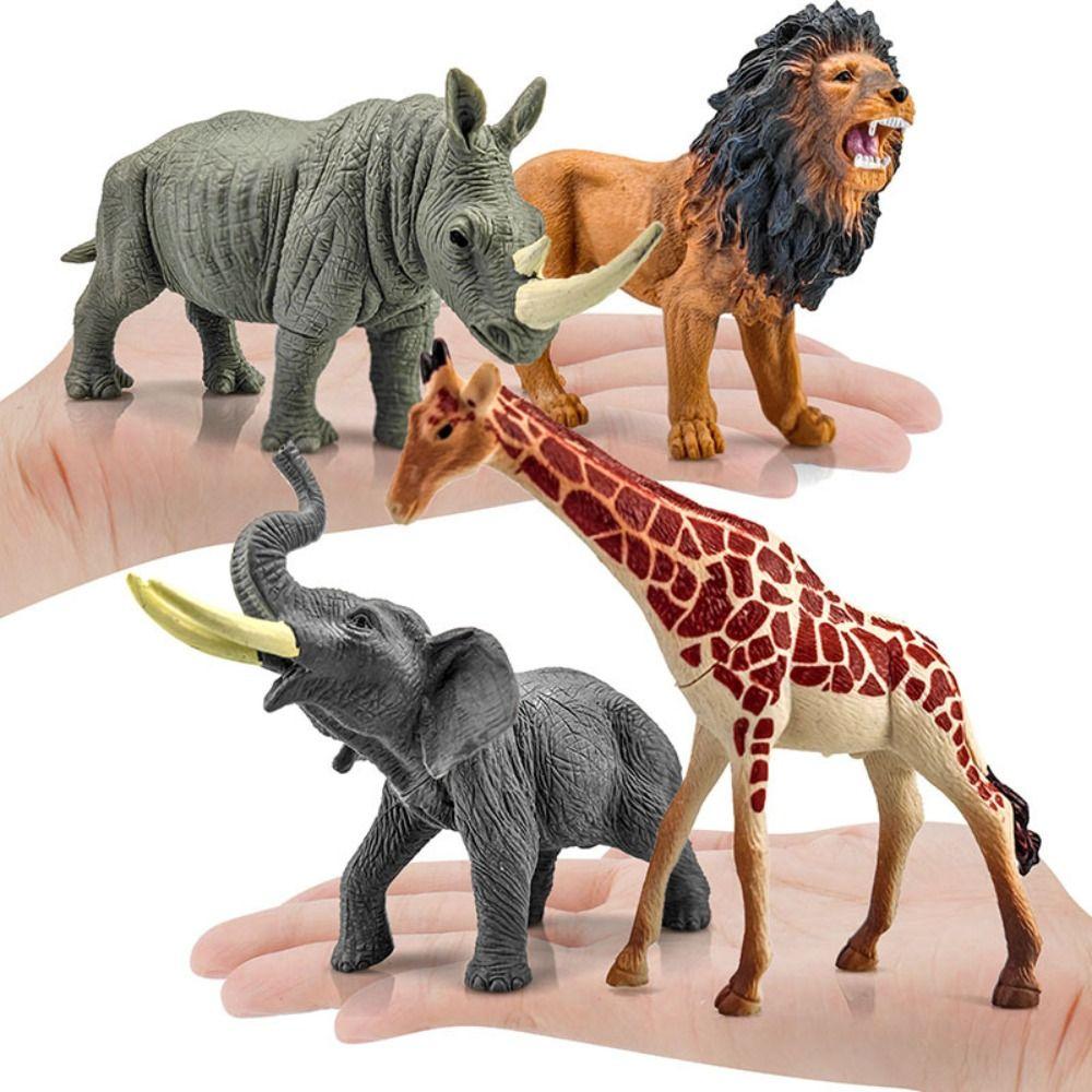 Artificial Jungle Wild Animal Model Rhinoceros Simulation Lion Model Toys  Photography Props