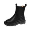 Martin Boots Women's 2025 Autumn and Winter New British Style Medium Tube Chelsea Black Chimney Thick-soled Small Short Boots
