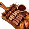 Wood Cutting Board with Handle Charcuterie Board Cheese Bread Vegetables Fruits Serving Board for Kitchen 46x26x1.5cm