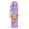 1PC Floral Rooster Chicken Art Print 750ml Color Plastic Sports Water Bottle Leakproof Flip Straw Lid Suitable for Sports Office Home Use
