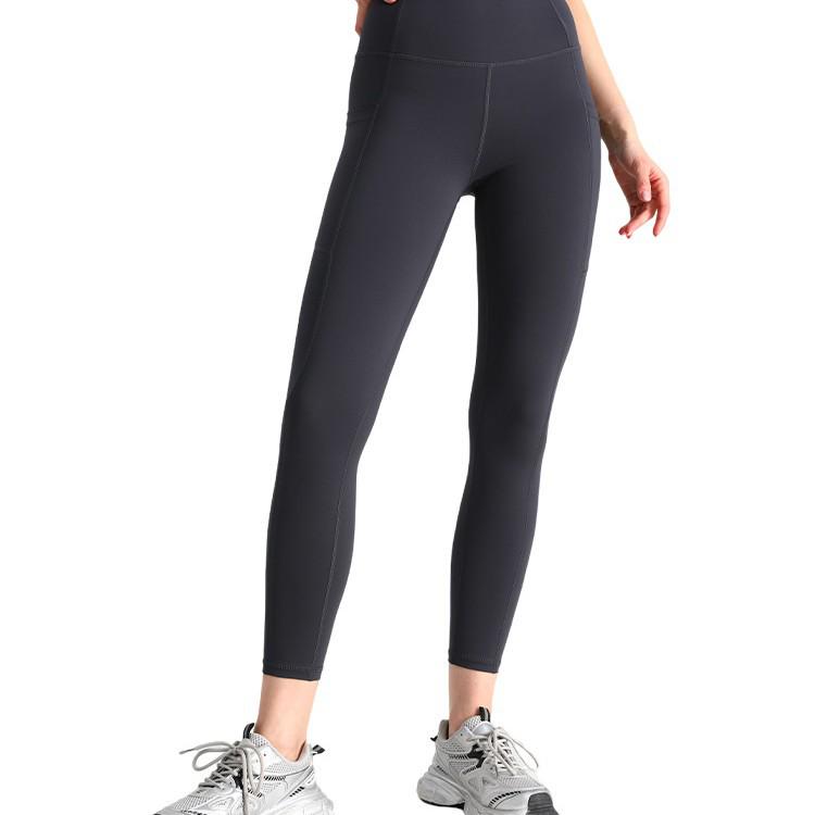 High-Waist Butt-Lift Yoga Pants with Side Pockets - Stretch Athletic Leggings for Women