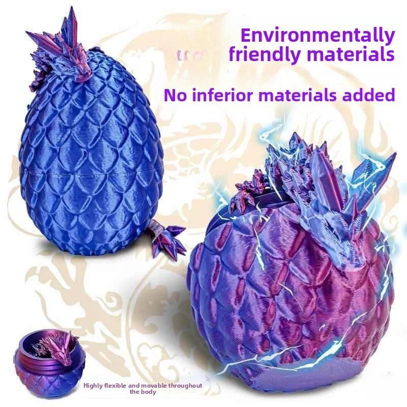 3D-gedrucktes 22 cm Drachenei mit beweglichem Drachenmodell Heimdekoartikel Raumdekoration Skulpturen Figuren Schreibtischornament