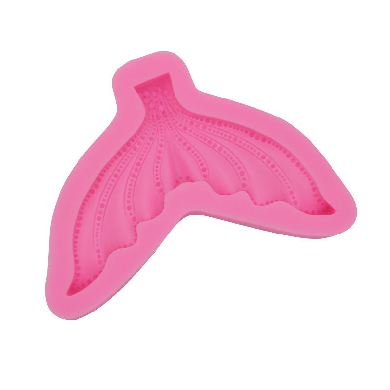 

Помадка в форме хвоста русалки, силиконовая форма, инструмент для выпечки помадки, форма для украшения шоколадного торта розовый