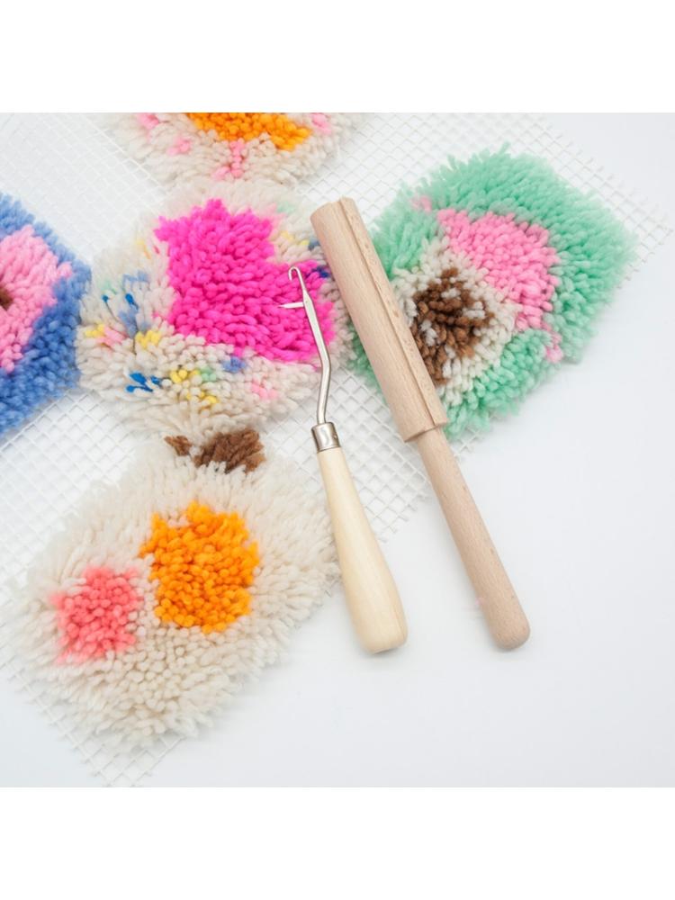 Buy 2pcs/set Wooden Latch Hook Yarn Cutter Tool for Tapestry Carpet Rug