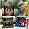 GGrateful DDead Anmie Band Cushion Cover Reversible Plush Pillow Cover Soft Fluffy Home Decor for Sofa Bedroom