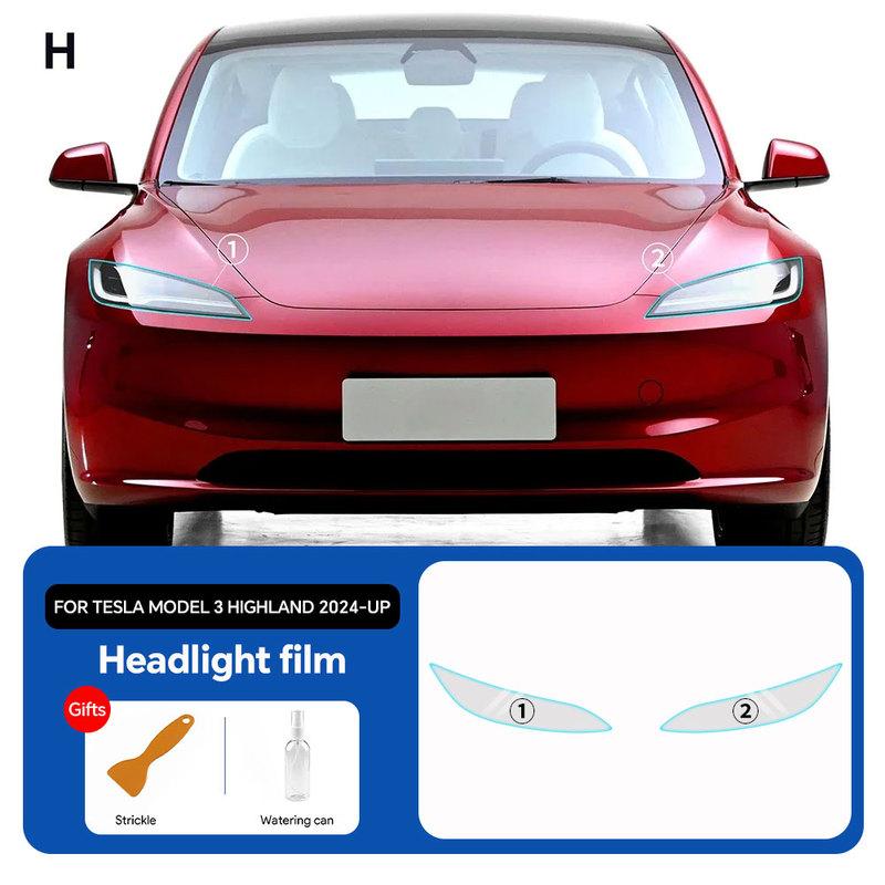 Pre-Cut Paint Protection Film for Tesla Model 3 Highland 2024 Car Clear PPF TPU Transparent Headlight Rearview Film Body Sticker
