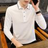 Spring and Autumn New Men's Korean Version Solid Color Sheet Lapel Long Sleeve Polo Shirt Trendy Couple Internet Celebrity Same Style Versatile Top