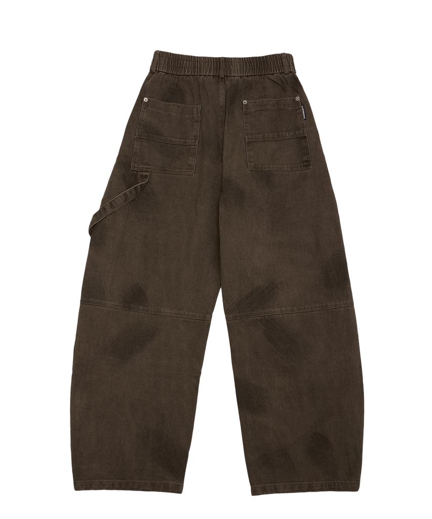 DOUBLE JD Peach Double Knee Carpenter Curved Denim (Brown)