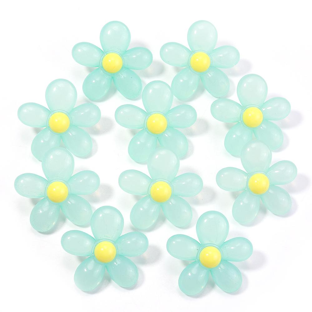 10 Stück/Los Acryl-Blütenperlen Jelly-Farbe Sonnenblumenperlen Lose Abstandshalterperlen Für Schmuckherstellung DIY Halskette Haarschmuck