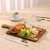 HTB Wooden Cutting Board with Handle, Square, Natural, Lunch Plate, Stylish, Nordic Rectangular Design, Perfect for Sushi, Pizza, Bread, and Fruit, Wh