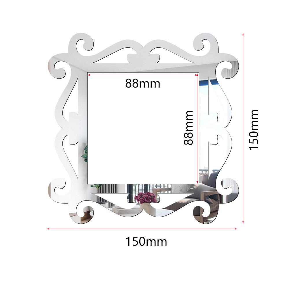 Partition Wallpapers Home Decor - Square Acrylic Mirror Switch Stickers,Self-Adhesive Reflective Decals for Living Room Bedroom