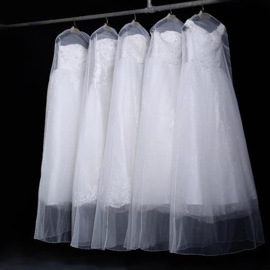 Borsa per abiti da sposa in rete trasparente da 1,8 m, custodia antipolvere