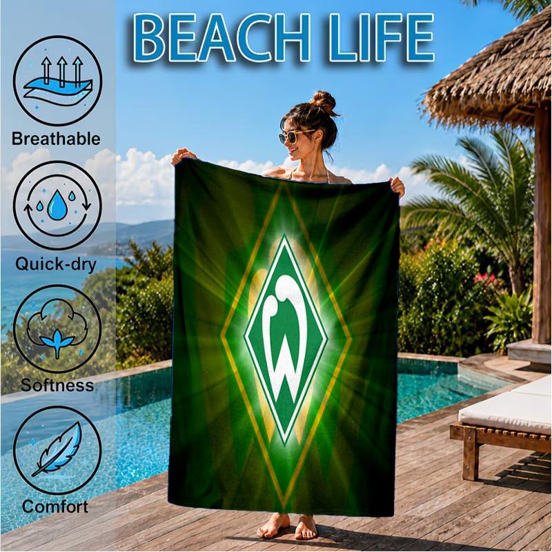 Werder Bremen Fußball Strandtuch, Schnelltrocknend, Pflegeleicht, Geeignet für Fitness und Strandurlaub, Sport-Essential