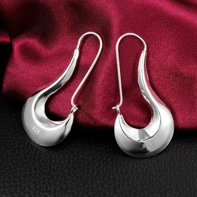 925 Sterling Silver Classic Long Drop Earrings for Women Beautiful Jewelry Fashion Wedding Accessories Party Gifts