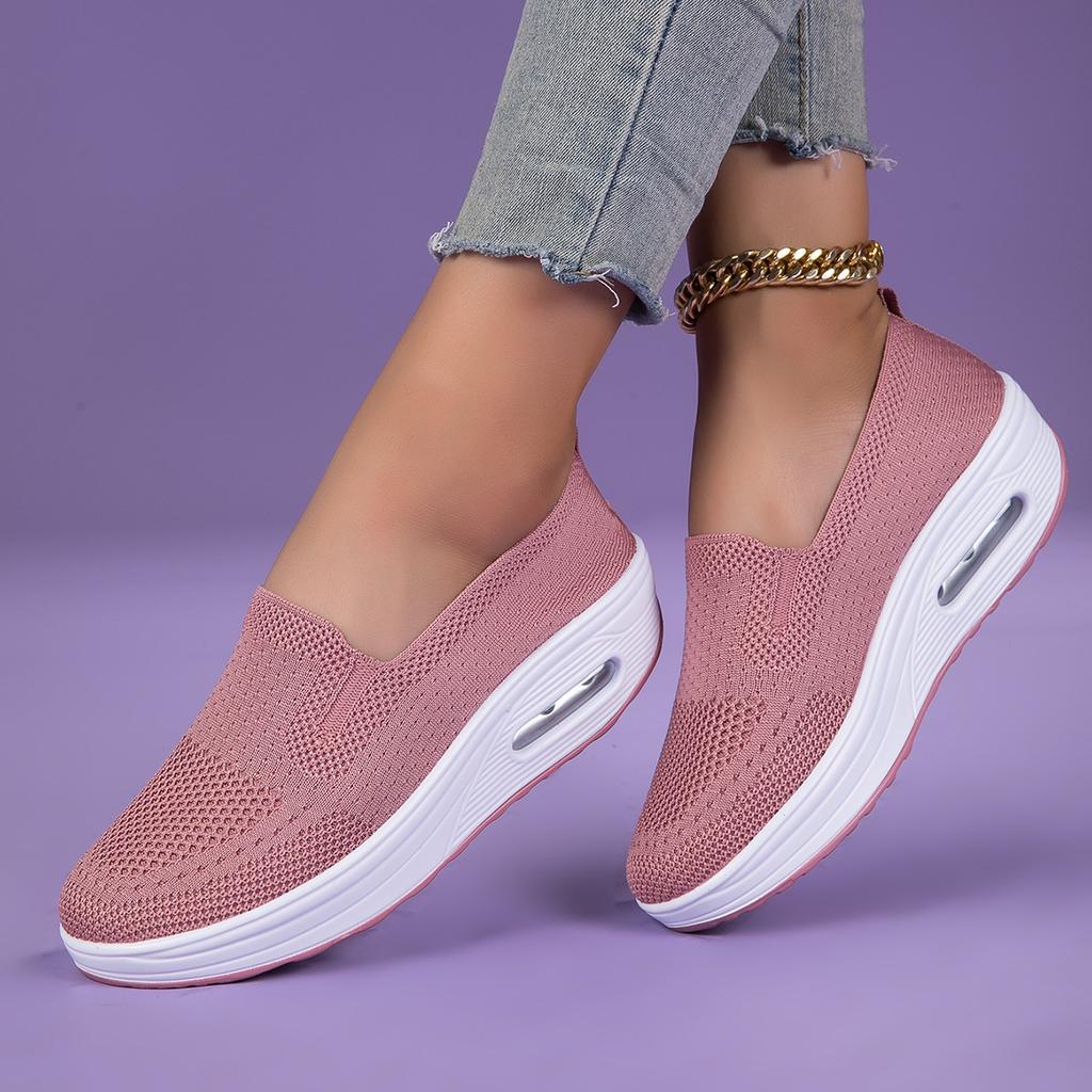 New Women's Shoes Flying Flag Cloth Shoes Spring and Summer Platform Leisure One Pedal Muffin Shoes Sports Leisure