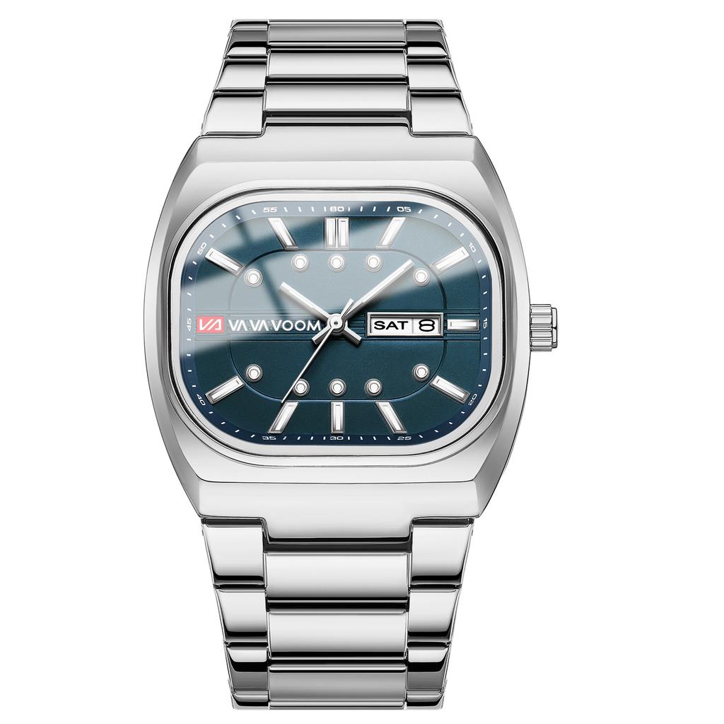 New Men Watches 40mm Square Quartz Movement Analog Diving Series Clock Black Stainless Steel Top Brand Watch for Men
