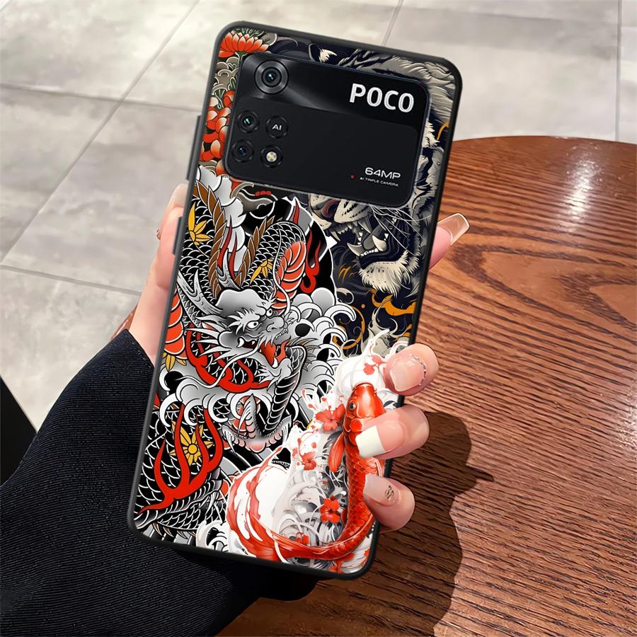 Funda Phone Cover Case for Xiaomi Poco F8 M5 X3 X4 X5 X7 Pro M3 M4 M7 Pro F3 C75 F1 C61 C71 C50 Splicing Tiger Dragon