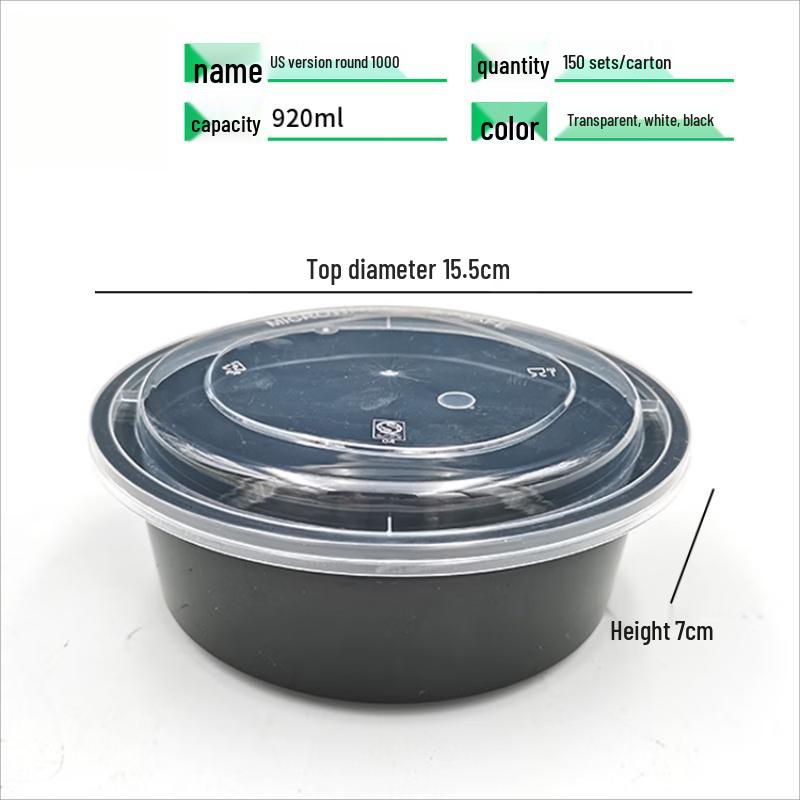 WS Round American-Style Takeaway Meal Boxes with Lids
