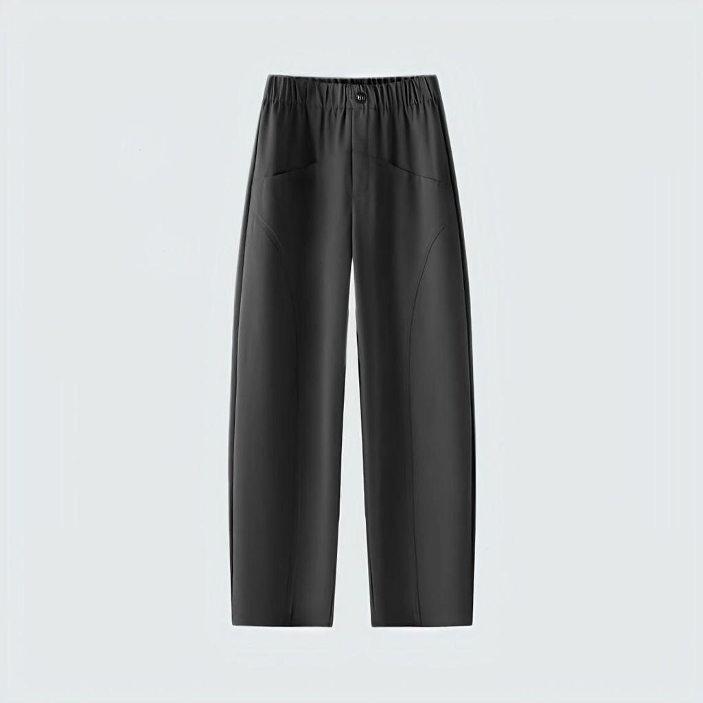 Women's High-Waisted Casual Scythe Pants - Spring/Summer 2026, Slimming Loose Drape, Thin Style
