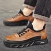 Luxury Men's Sneakers Trend Men's Casual Shoes Leather Elastic Band  Driving Shoes Outdoor Wear-Resistant Sports Shoe Large Size