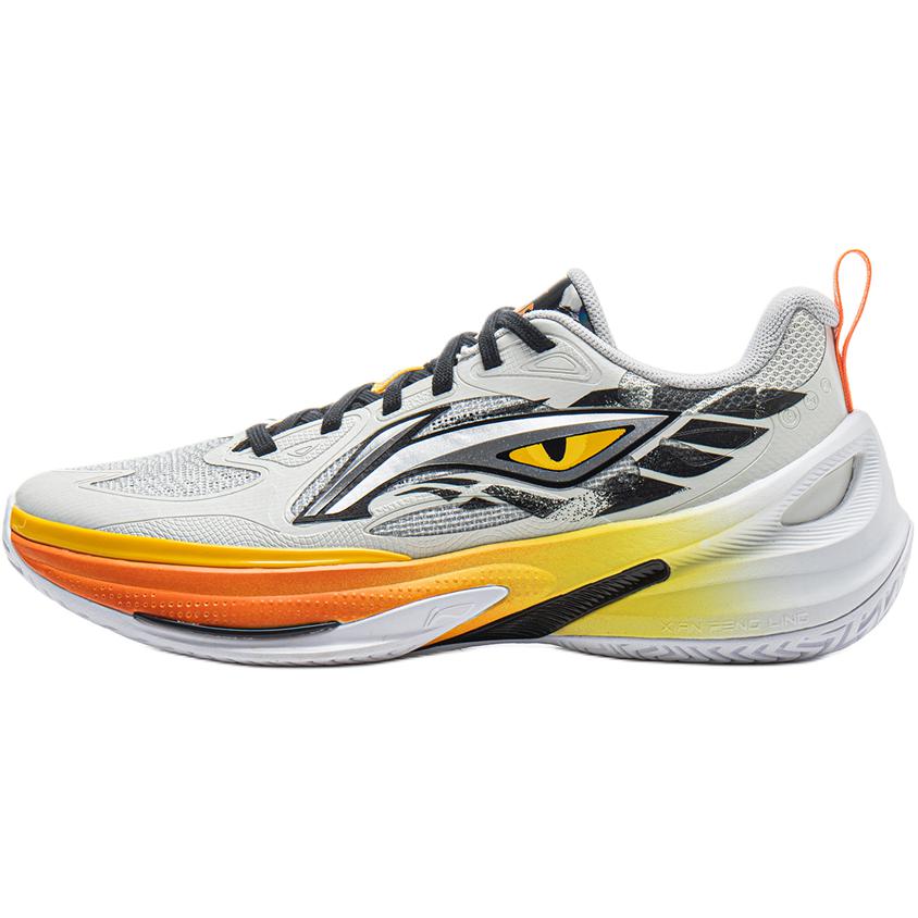 Li Ning Kids Basketball Comfortable Versatile Non-Slip Rebound Support Low-Top Basketball Shoes Kids sneaker Light-Gray Black YKBV056-9