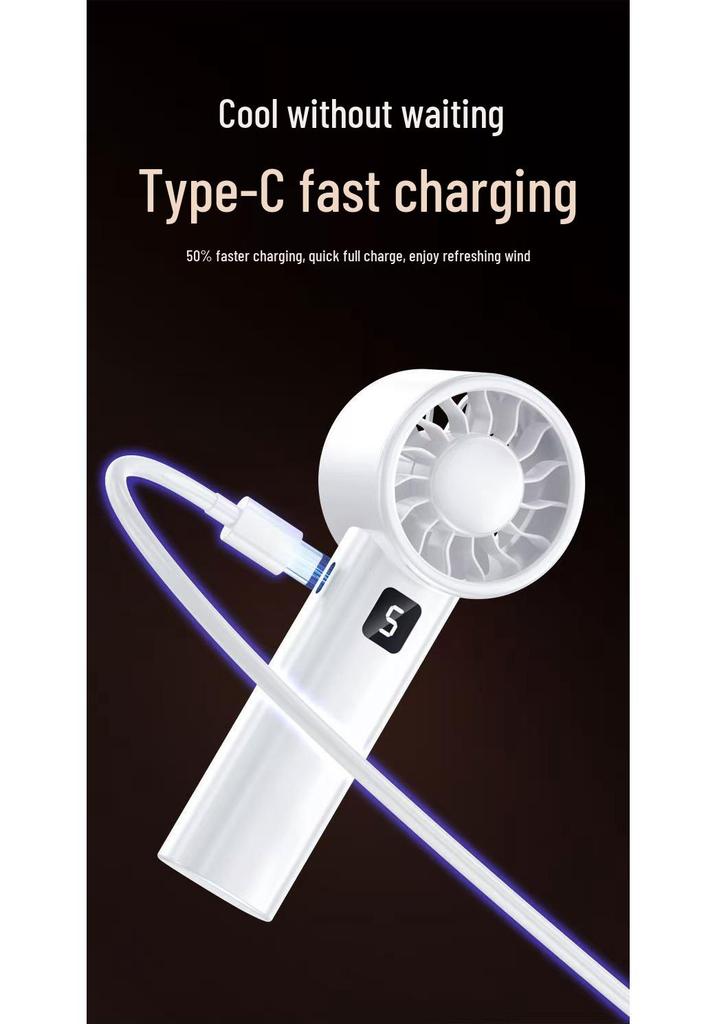 2026 High-Speed Rechargeable Neck-Hanging Mini Fan - Portable with Large Wind Power for Outdoor Use