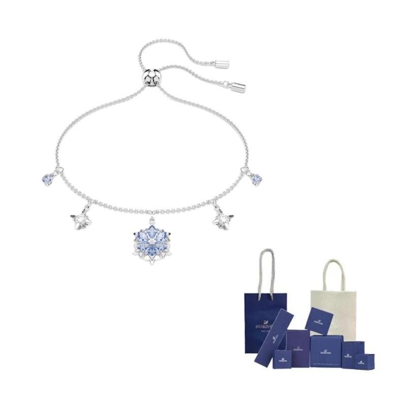 Swarovski Crystal Bracelets Unisex Blue F-Original Brand Box And Bag синий