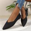 Women's Fashion Flat Shoes Casual Pointed Toe Knit Flats Breathable & Comfort Slip-On Ballet Shoes