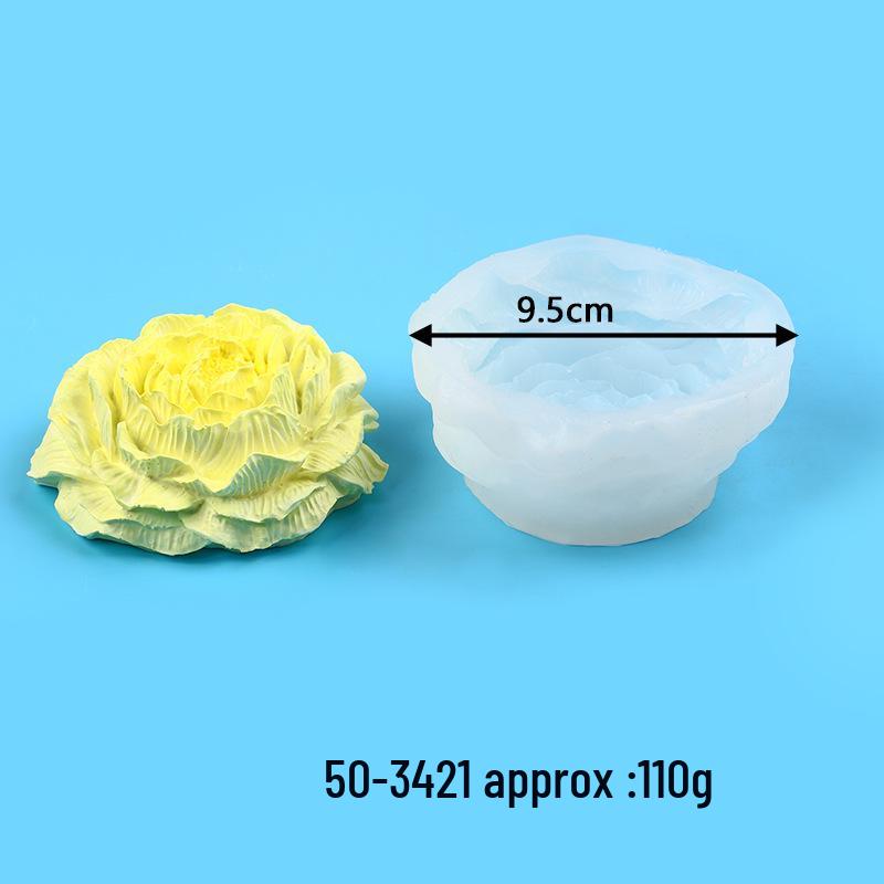 3D Peony & Rose Flower Silicone Mold for Candles, Diffusers, Soaps, and Epoxy Crafts