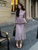 Design-Sense Faux Two-Piece Long Pleated Dress - Spring 2026 Collection, European & American Style