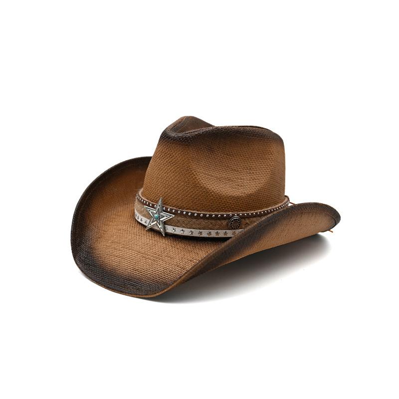 Hats Cowgirl Hats American Western Cowboy Hat Summer Straw Hat Breathable Fashion Trend Sun Shield Hat Panama Jazz Cap