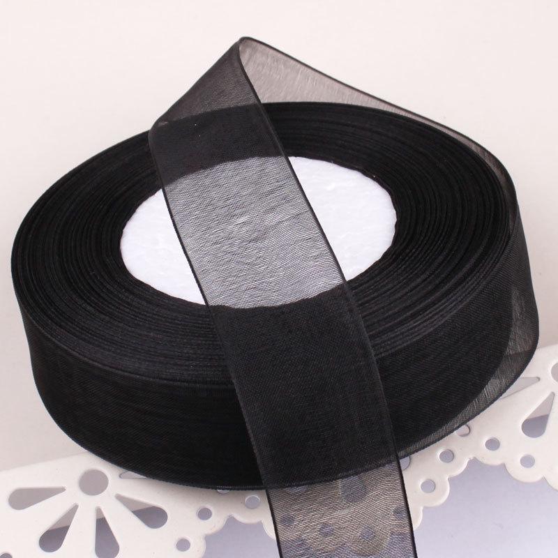 2,5 cm breites, transparentes Satinband aus Schneegarn für Bastelarbeiten und Haarschmuck