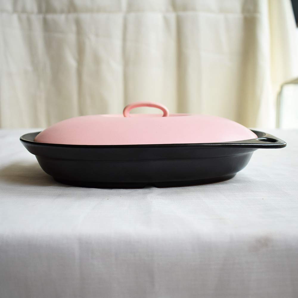 [KaKa Department Store] Microwave Heating Plate with Lid, Pink, Made in Japan, 01-03