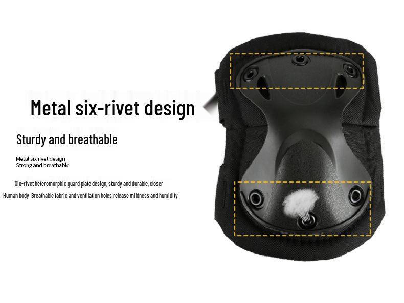 Camouflage Tactical Knee & Elbow Pads Set: 4-Piece Gear for Combat, Training, Riding & Sports Protection