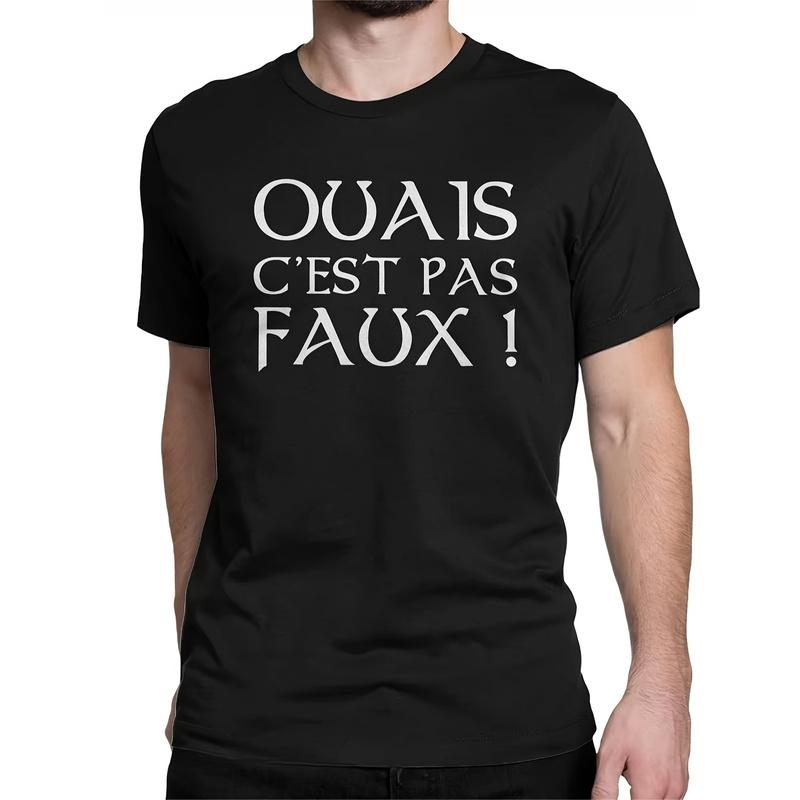 Unisex Kaamelott King Arthur T-Shirt with French Slogan "Ouais c'est pas faux!" - Plus Size Retro TV Show Merchandise, Soft Collectible Tee for &,