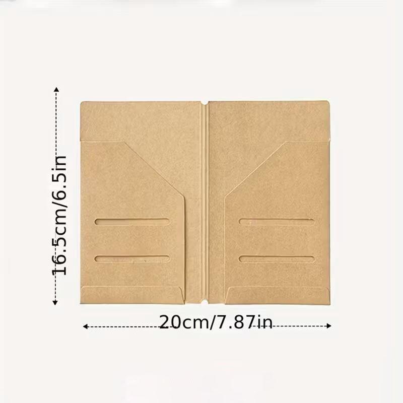 Carpeta de Archivo de Papel Kraft para Diarios de Viaje Recargables, Tamaño Portátil Estándar de Pasaporte Organizador de Tarjetas de Recarga Kraft