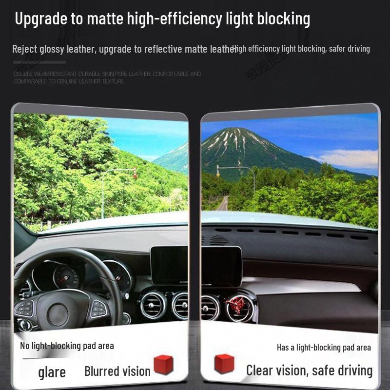 Custom Car Sunshade & Anti-Slip Mat for Dashboard - Fine Leather, Light-Blocking Design