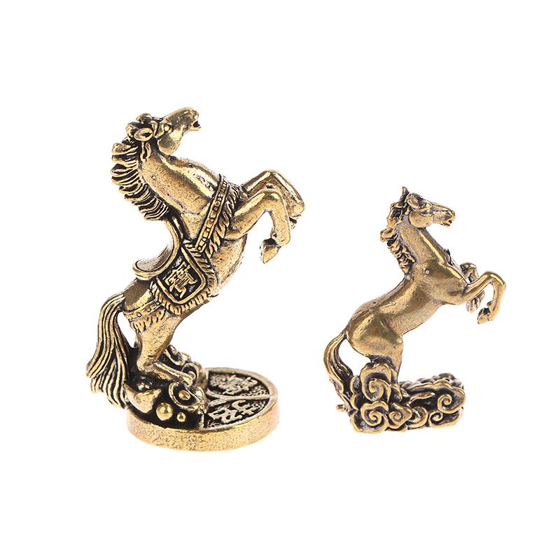 Bronze Horse Desktop Decoration Living Room Tea Table Sculpture Metal Craft Home Decorations Chinese Zodiac Horse Statue