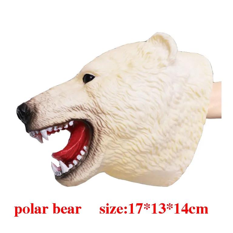 Soft Vinyl Rubber Animal Head Hand Puppet Figure Toys Gloves Model Gift Dinosaur Hand Puppet Toys For Halloween dress up