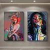 Colorful Woman Portrait Graffiti Art Posters Print Abstract Nordic Girl Canvas Paintings On The Wall Art Pictures for Home Decor