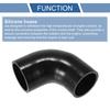 X AUTOHAUX 1pc Inner Diameter 60-65mm/2.36"-2.56" Length 90 Degree Black Car Silicone Hose Silicone