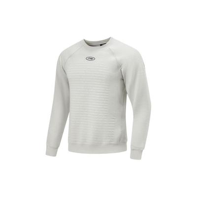 Cba Series Solid Color Round Neck Sports Sweatshirt Men Sweatshirt Light-Gray AWDU079-2