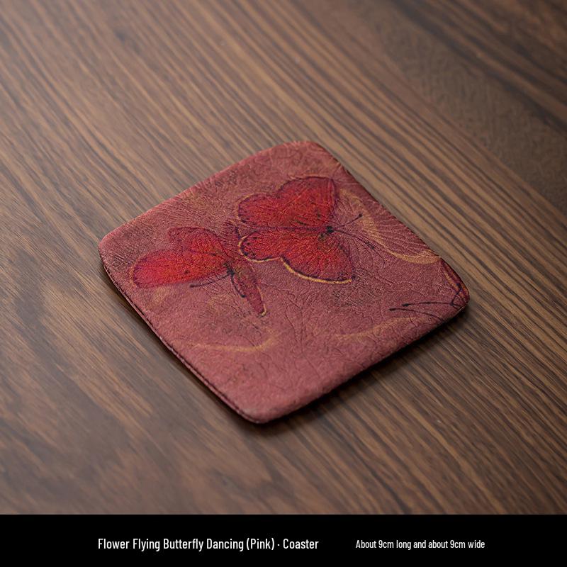 Chinese Style Double-sided Waterproof Silk Coaster - Heat Insulation Pad for Tea Ceremony & Home