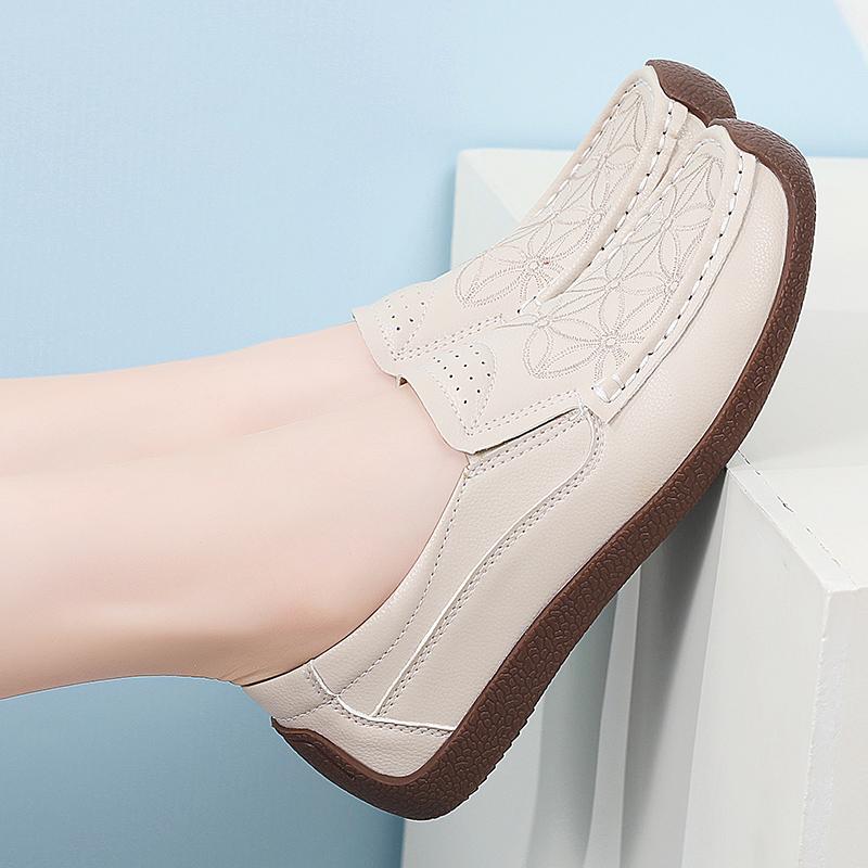 Damskie Płaskie Mokasyny Buty do Jazdy Wygodne Codzienne Wsuwane Haftowane Buty do Chodzenia Minimalistyczne Buty dla Matki