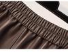High-Waisted Coffee PU Leather A-Line Skirt - Autumn/Winter 2025 Mid-Length Slimming Pencil Design